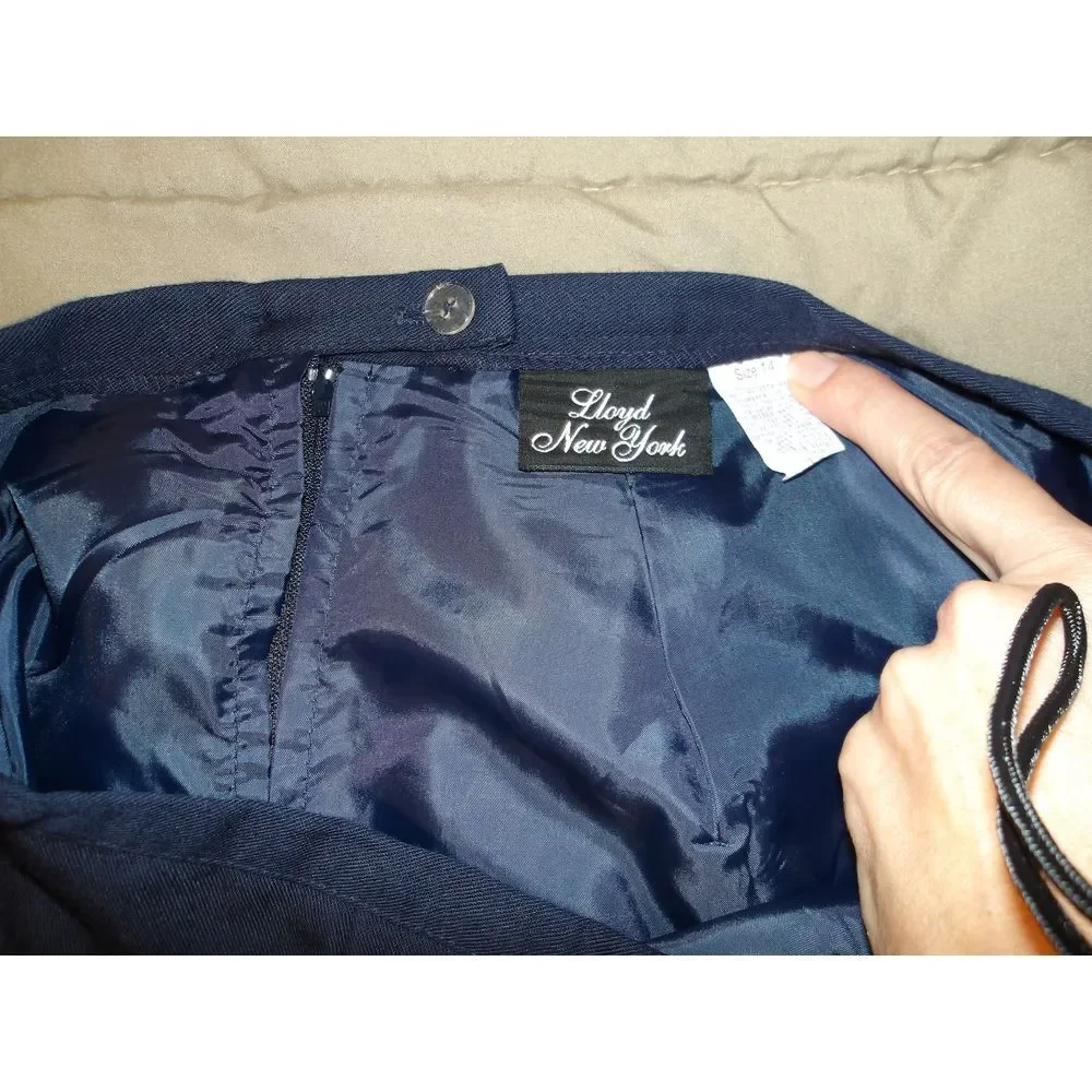 Lloyd New York Classic Navy Blue A-Line‎ Skirt Professional Office Wear